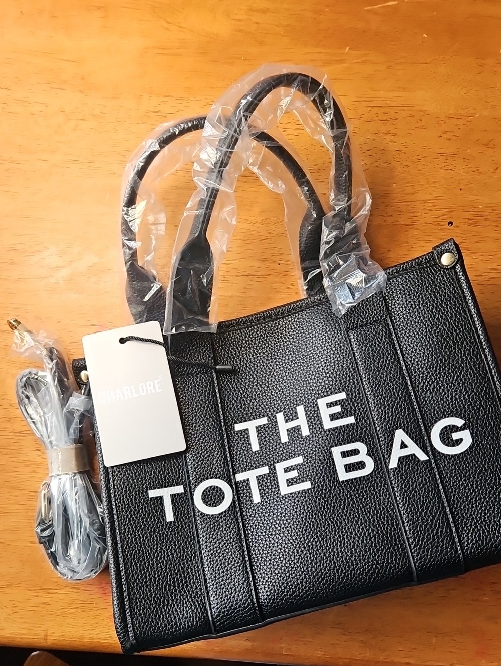 Black 'The Tote Bag' Leatherette Tote